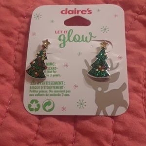 New Pierced Christmas Tree Earrings